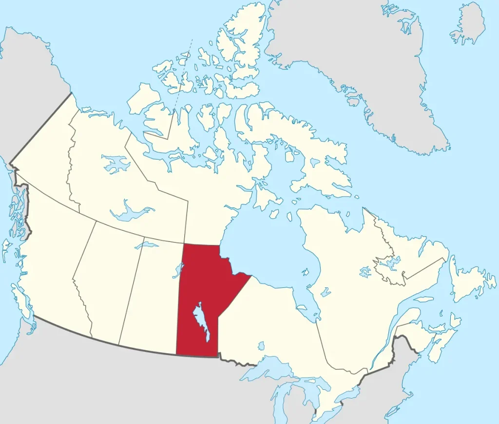 kanada manitoba haritası